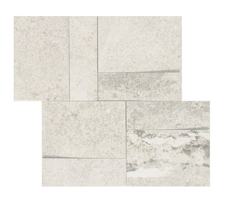 Płytka gresowa Florim La Roche Blanc Modulo Muretto 3D Inclinato Naturale-Anticata 30x30x0,9 cm